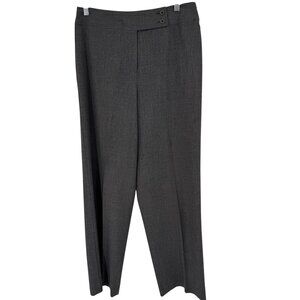 Talbots Womens Stretch Gray Dress Pants Size 12 straight leg pockets hemed